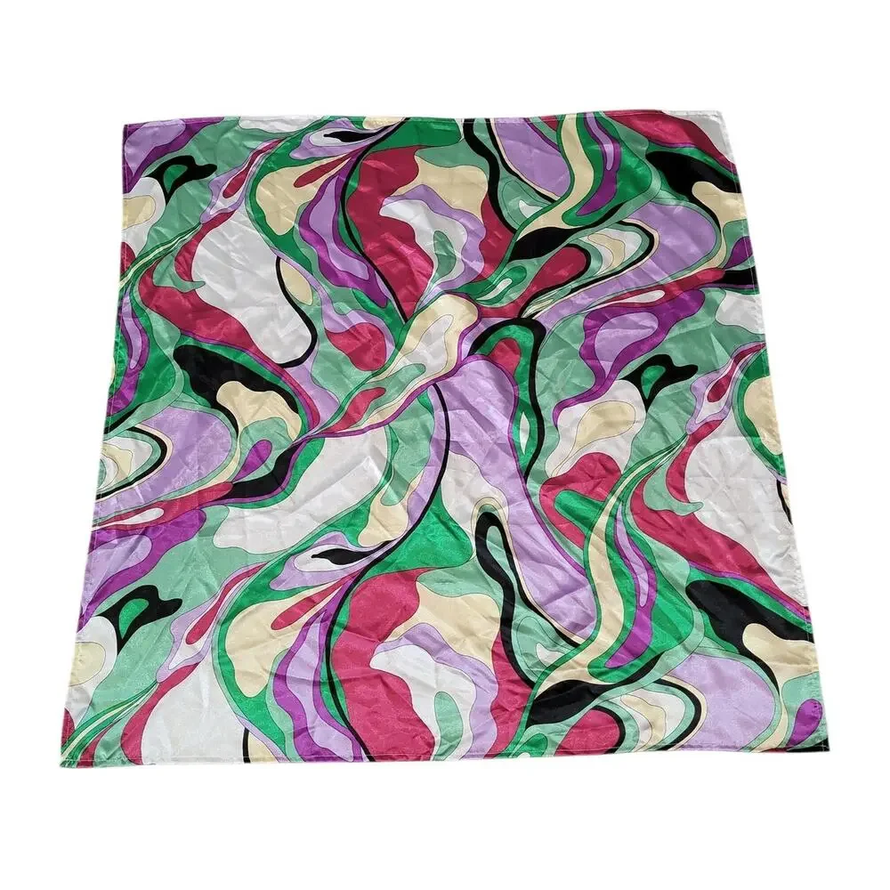 Dennis Basso Vintage Mod Abstract Satin Scarf 35